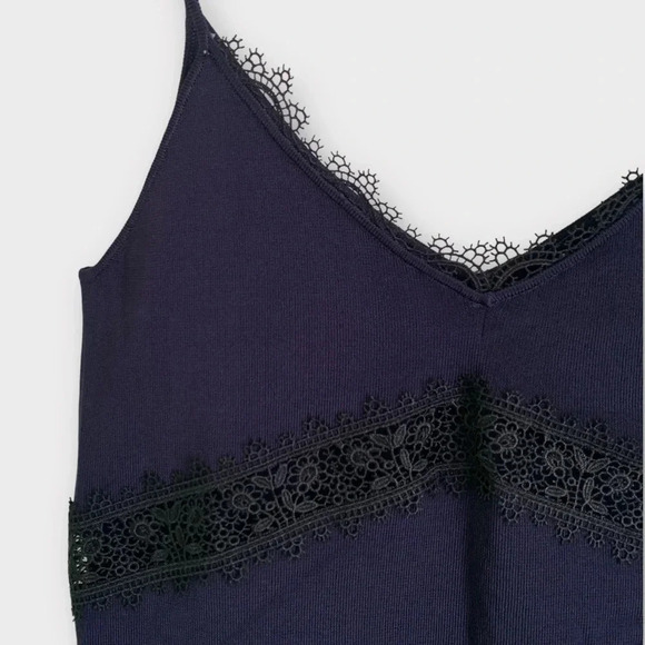 Zara Navy Knit Lace Cami - Picture 5 of 8